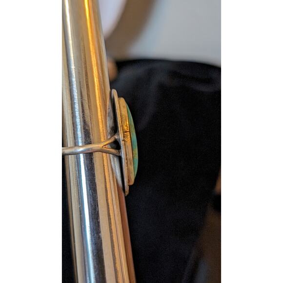 Vintage Navajo Elongated Turquoise Ring Size 6.5 Native American - Picture 7 of 10